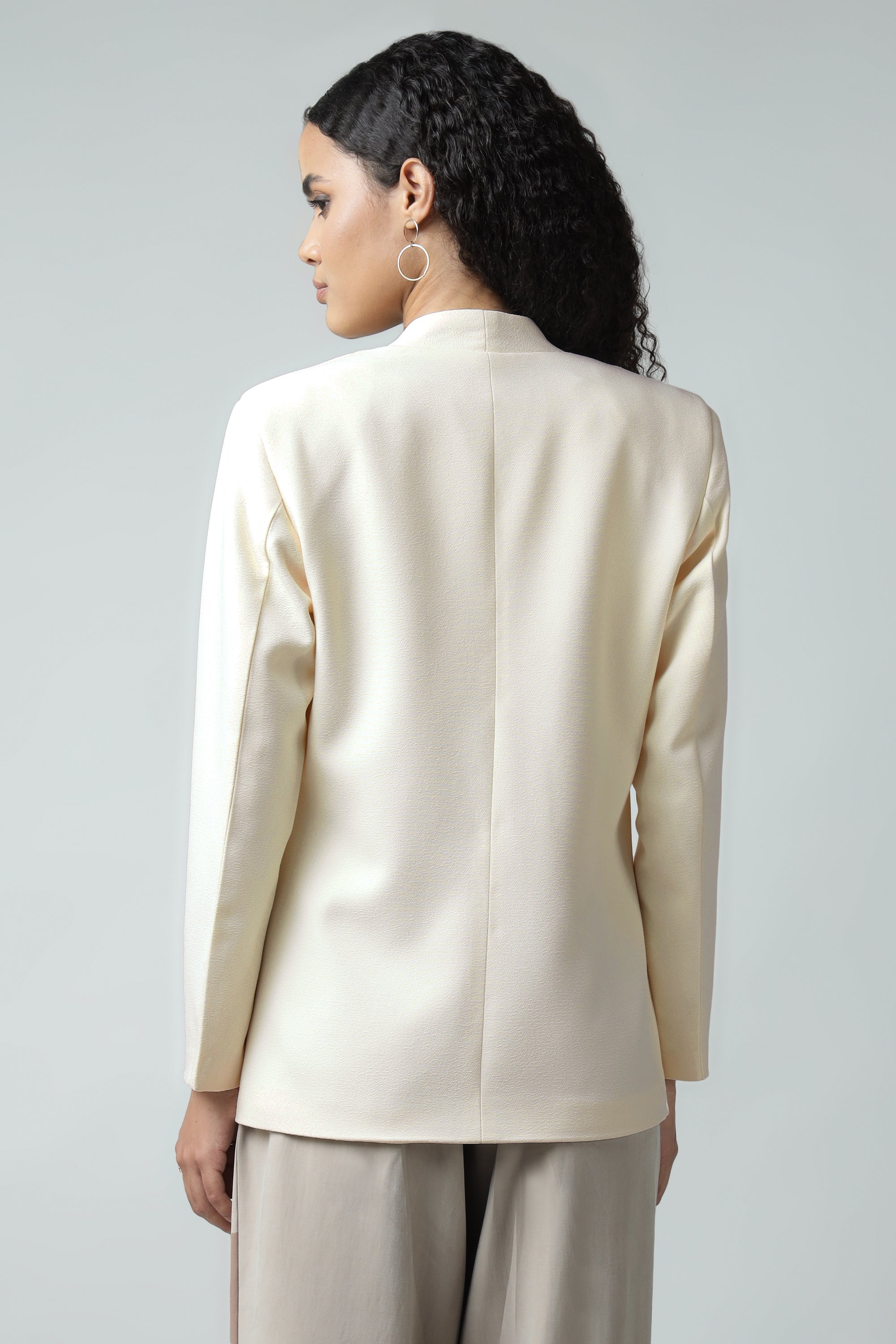 Lux White Flapped Blazer