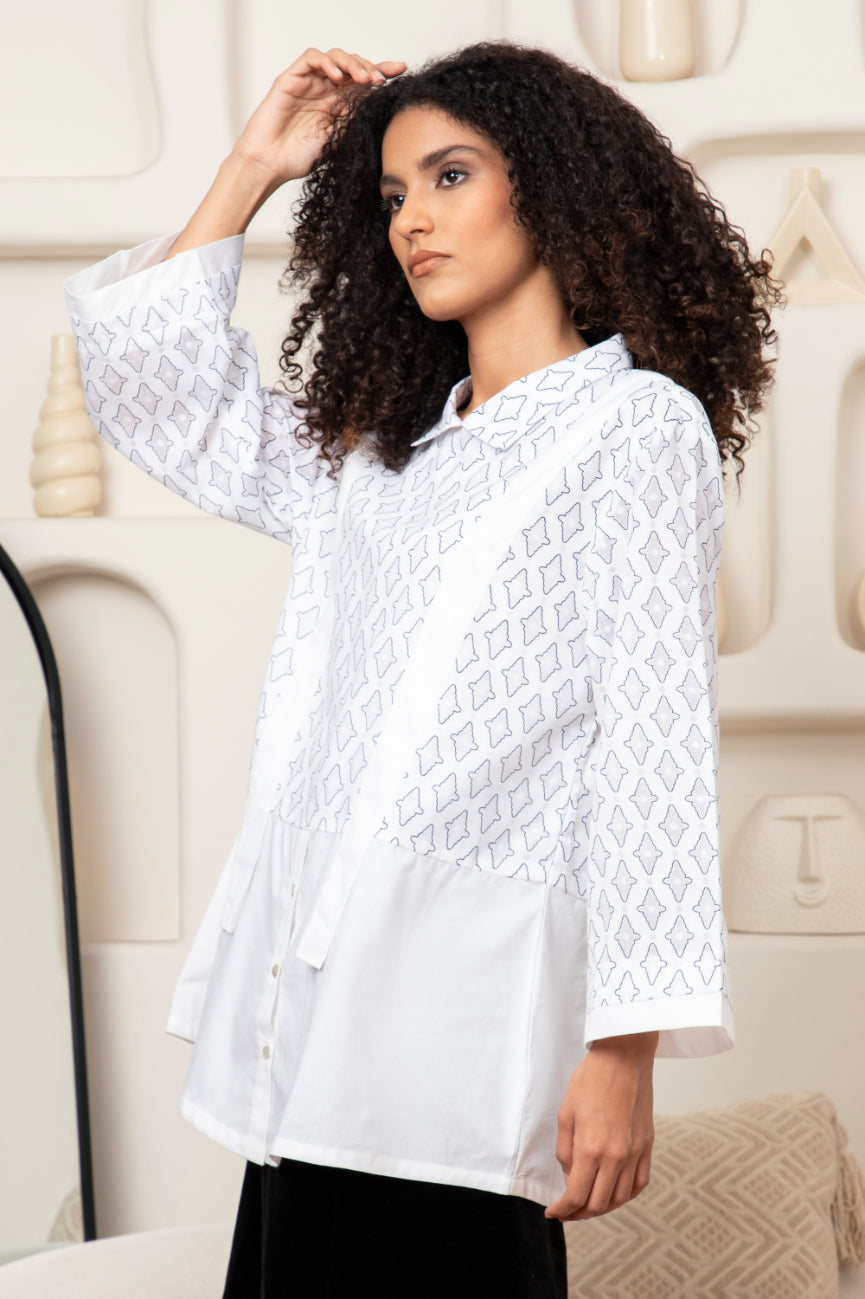 Double Layer Jacquard Statement Shirt