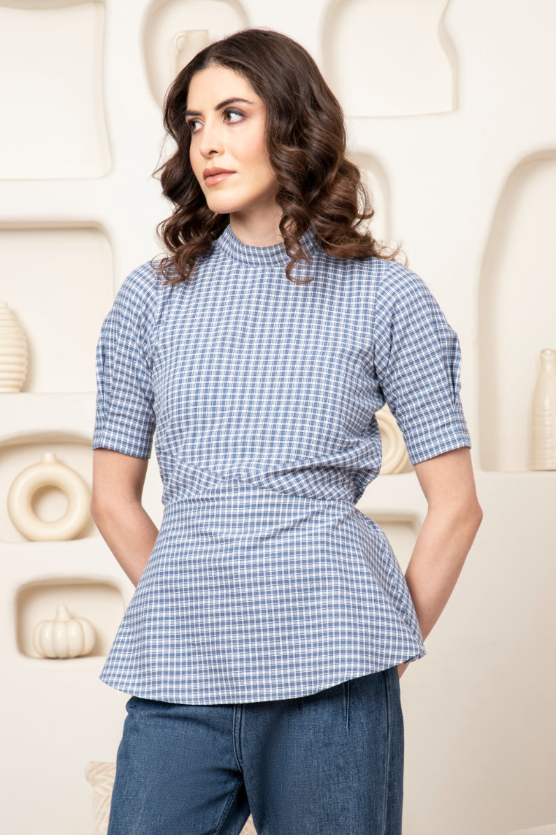 Gingham Check Peplum