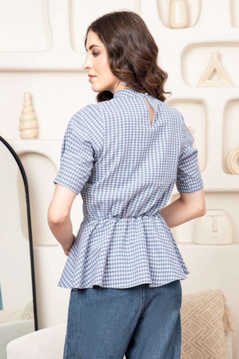 Gingham Check Peplum