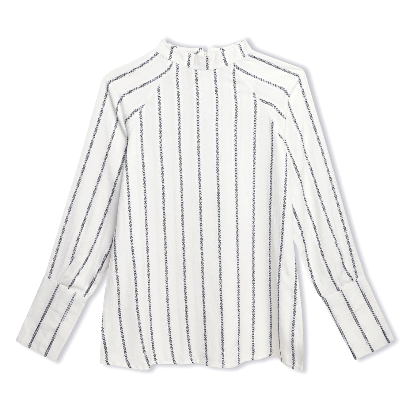 White Jacquard Stripe Top