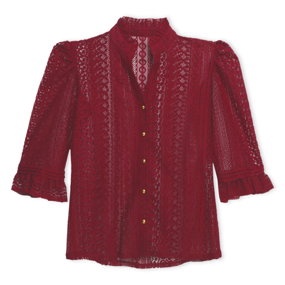 Wine Lace Blouse