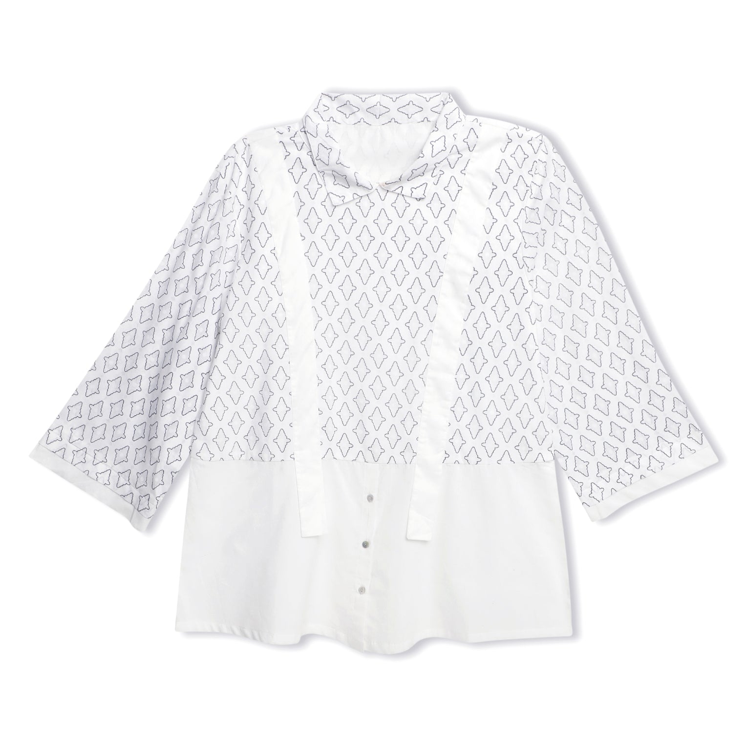 Double Layer Jacquard Statement Shirt