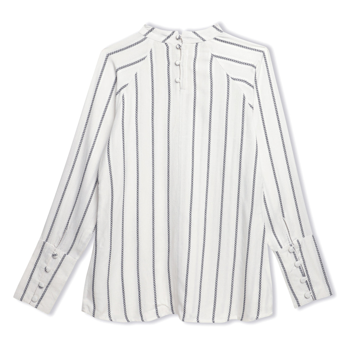 White Jacquard Stripe Top