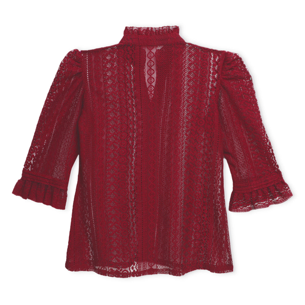 Wine Lace Blouse