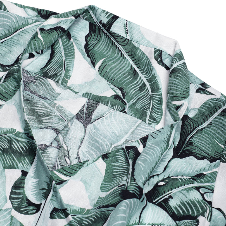 Tropical Print Flared Sleeve Top