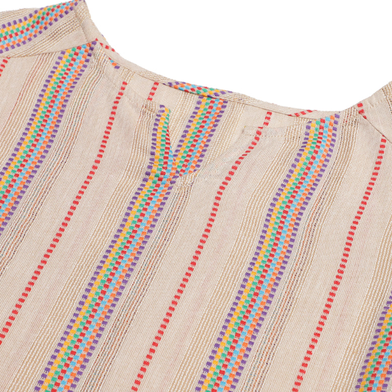 Multi Colour Dobby Textured Beige Top