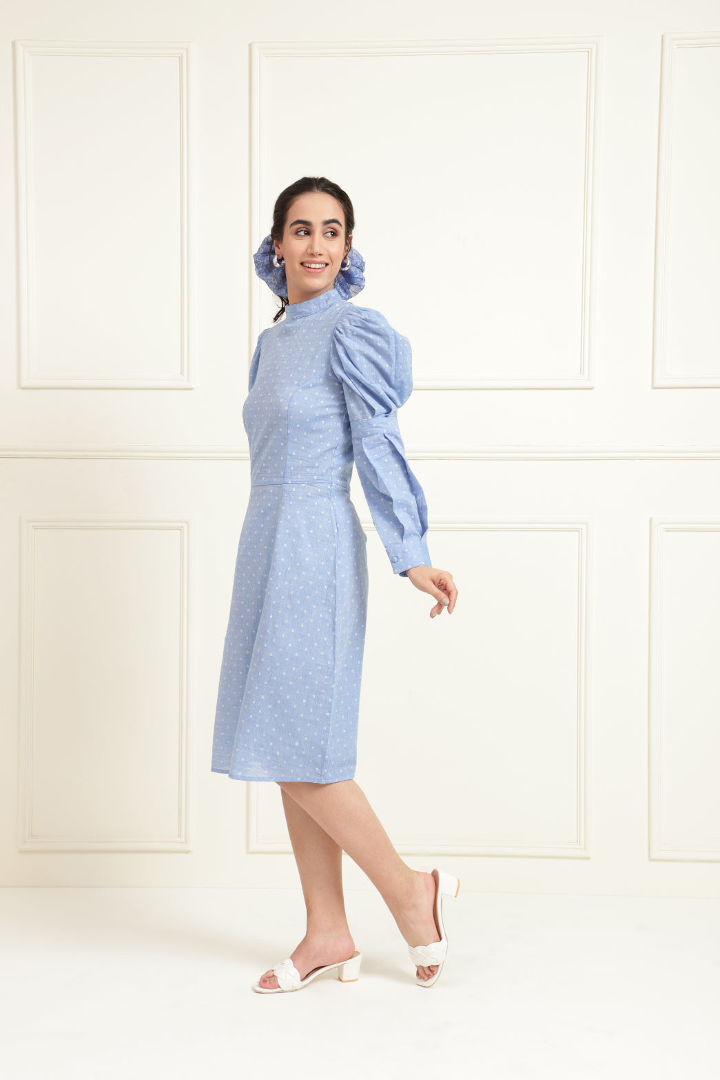 Chambray Dobby Structured Stylised Dress